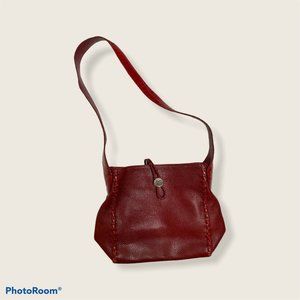 Brighton Red Leather Shoulder Bag Small